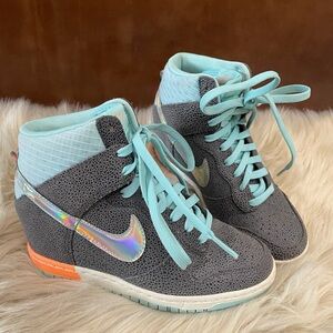 Nike Women’s Dunk Sky High Wedge Sneakers - RARE Aqua Gray Color Size 5